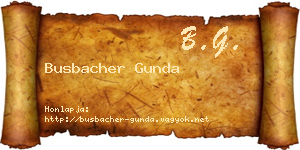 Busbacher Gunda névjegykártya